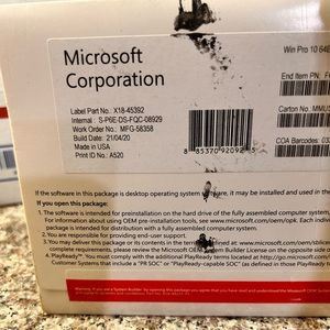 Win 10 Professional English 64bit -  2 PACK AVAILABLE.